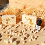 reliqua odore 名前入りメッセージ入れ プレゼント 土佐ひのき 焼印アロマディッシュ ギフトボックス 柴犬 檜精油10mlセット