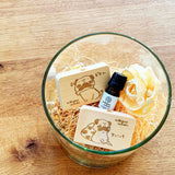 reliqua odore 名前入りメッセージ入れ プレゼント 土佐ひのき 焼印アロマディッシュ ギフトボックス パグ 檜精油10mlセット