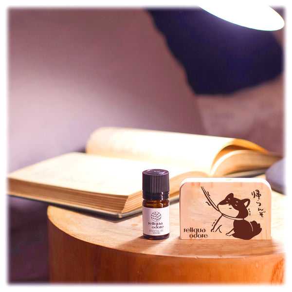 国産土佐ひのき アロマディッシュ プレゼント 柴犬＆精油 5ml セット