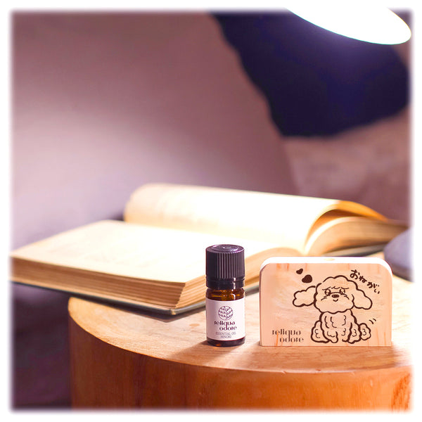 国産土佐ひのき アロマディッシュ プレゼント トイプードル＆精油 5ml セット